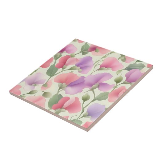 Sweet Pea Charming Retro Pastel Tegeltje (Zijkant)