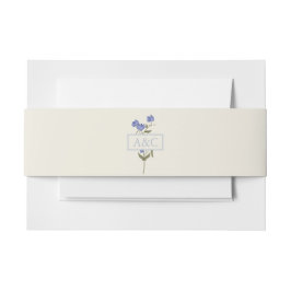 Sweet Pea Cream en Blue Floral Wedding Uitnodigingen Wikkel