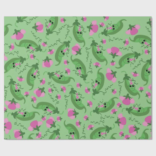 Sweet Pea Cute 1e verjaardag Cadeaupapier (Vlak)