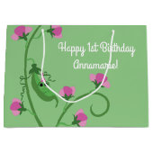 Sweet Pea Cute 1e verjaardag Groot Cadeauzakje (Voorkant)