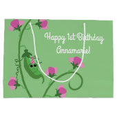 Sweet Pea Cute 1e verjaardag Groot Cadeauzakje (Achterkant)