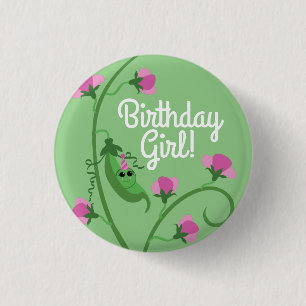 Sweet Pea Cute 1e verjaardag Ronde Button 3,2 Cm