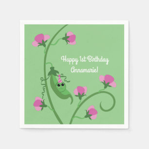 Sweet Pea Cute 1e verjaardag Servet