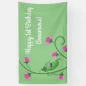 Sweet Pea Cute 1e verjaardag Spandoek (Verticaal)