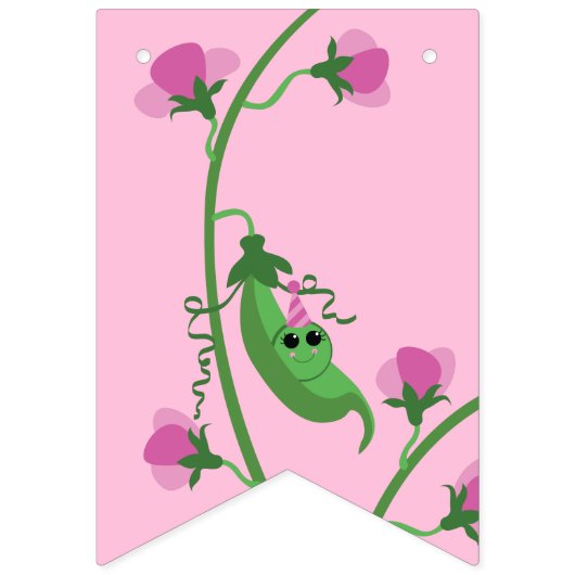 Sweet Pea Cute 1e verjaardag Vlaggetjes (Eerste vlag)