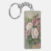 Sweet Pea en Rose Bouquet Sleutelhanger (Voorkant Links)