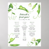 Sweet Pea First Birthday Milestone Birthday Poster (Voorkant)