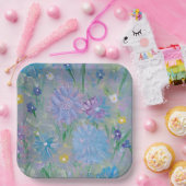 Sweet Pea Floral, 9" vierkant papier Bord (Feest)