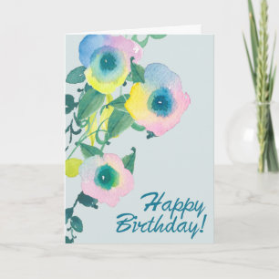Sweet Pea Floral Birthday Kaart