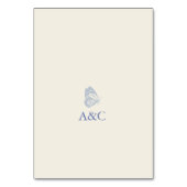 Sweet Pea Floral Cream en Blue Wedding Kaart (Achterkant)