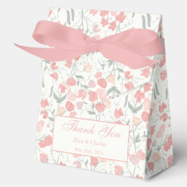 Sweet Pea Floral Cream en Pink Wedding Bedankt Bedankdoosjes