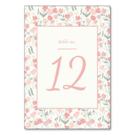 Sweet Pea Floral Cream en Pink Wedding Kaart