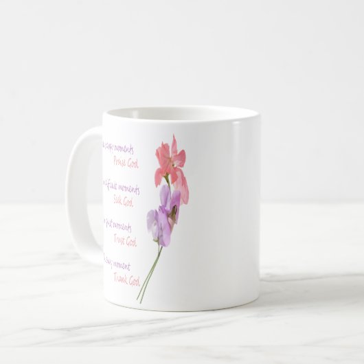 Sweet Pea Floral Inspirerend Seek God Koffiemok (Voorkant links)