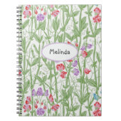 Sweet Pea Floral Pattern William Morris Monogram Notitieboek (Voorkant)