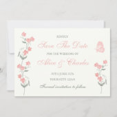 Sweet Pea Floral Pink and Cream Sla de datum op Kaart (Voorkant)