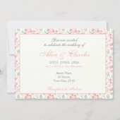 Sweet Pea Floral Pink en Cream Wedding Uitnodiging (Voorkant)