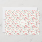 Sweet Pea Floral Pink en Cream Wedding Uitnodiging (Achterkant)