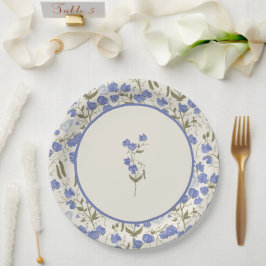 Sweet Pea Floral Wedding Cream Papieren Bordje