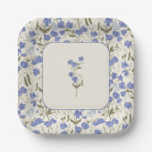 Sweet Pea Floral Wedding Cream Papieren Bordje (Voorkant)