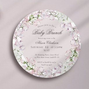 Sweet Pea flower Baby brunch elegant Rond Kaart