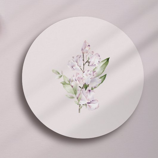 Sweet Pea flower Baby brunch elegant Rond Kaart