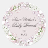 Sweet Pea flower Baby brunch elegant Round  Ronde Sticker (Voorkant)