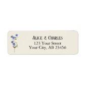 Sweet Pea Flower Blue en Cream Wedding Etiket (Voorkant)