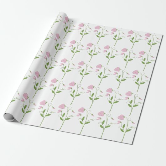 Sweet Pea Flower Cadeaupapier (Uitgerold)
