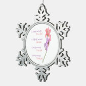 Sweet Pea Flower Inspirerend Seek God Tin Sneeuwvlok Ornament (Rechts)
