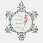 Sweet Pea Flower Inspirerend Seek God Tin Sneeuwvlok Ornament (Voorkant)