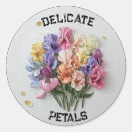 Sweet Pea Flower Stickers Personaliseren Naam Teks