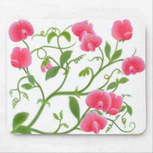 Sweet Pea Flower Vine Mousepad Muismat