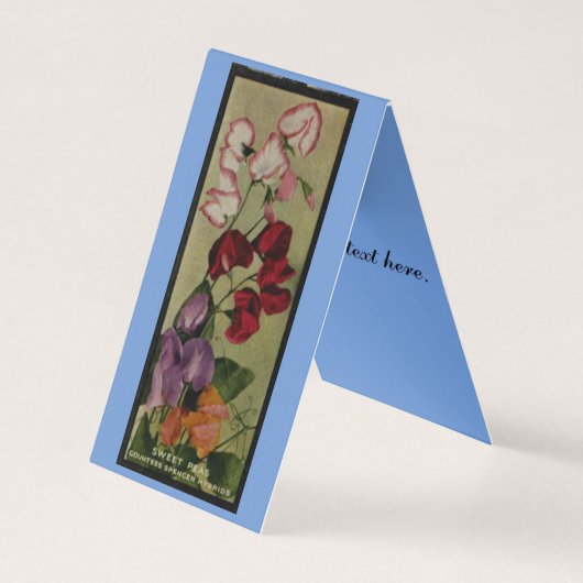 Sweet Pea Flowers Antiek Seed Packet Print Kaart (Voorkant)