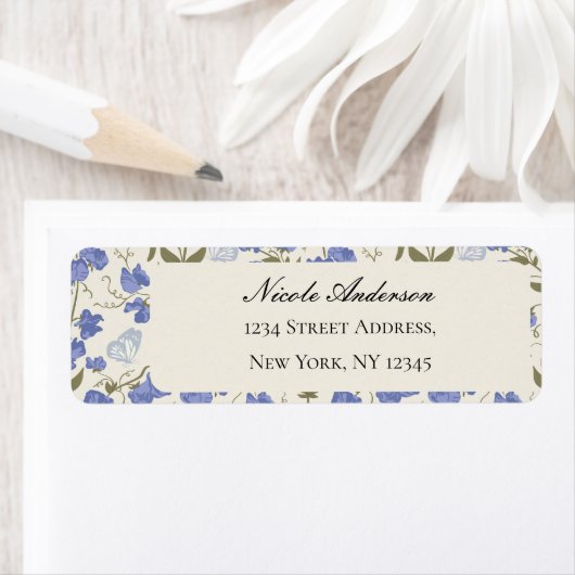 Sweet Pea Flowers Cream Etiket (Insitu)