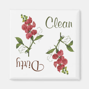Sweet Pea Flowers Dishwasher Magnet