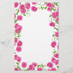 Sweet Pea Flowers Stationery Briefpapier