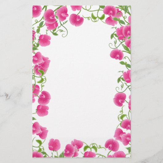 Sweet Pea Flowers Stationery Briefpapier (Voorkant)