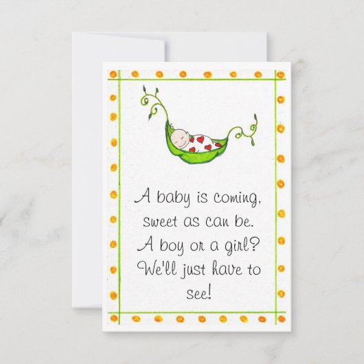 Sweet Pea genderneutrale uitnodiging (Voorkant)