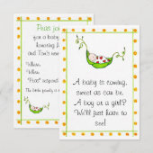 Sweet Pea genderneutrale uitnodiging (Voorkant / Achterkant)