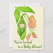 Sweet Pea Girl Baby shower Invitation Kaart (Voorkant)