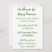 Sweet Pea Girl Baby shower Invitation Kaart (Achterkant)