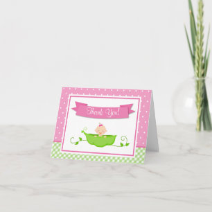 Sweet Pea Girl Bedankt Card Gevouwen Note Kaart