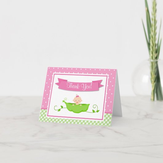 Sweet Pea Girl Bedankt Card Gevouwen Note Kaart (Voorkant)