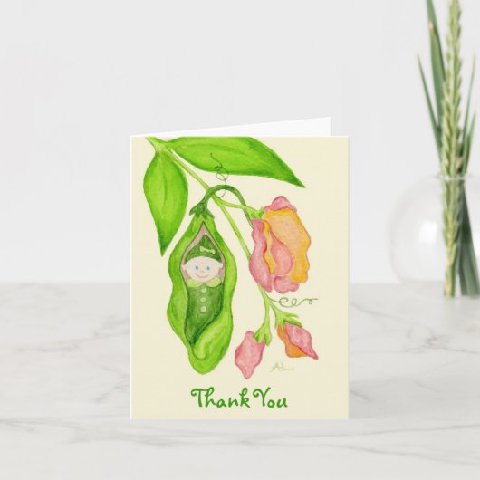 Sweet Pea Girl Bedankt Notecard (Voorkant)