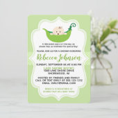 Sweet Pea Green Baby shower Uitnodiging aanpassen (Staand voorkant)