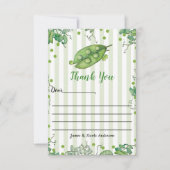 Sweet Pea Green grillig Baby shower dank u Bedankkaart (Voorkant)