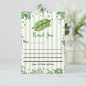 Sweet Pea Green grillig Baby shower dank u Bedankkaart (Staand voorkant)