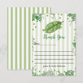 Sweet Pea Green grillig Baby shower dank u Bedankkaart (Voorkant / Achterkant)