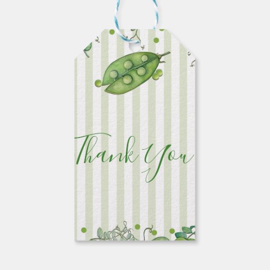 Sweet Pea Green grillige polka dot Baby shower Cadeaulabel (Achterkant)
