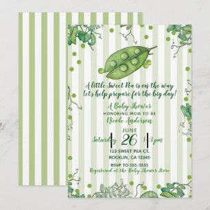 Sweet Pea Green grillige polka dot Baby shower Kaart